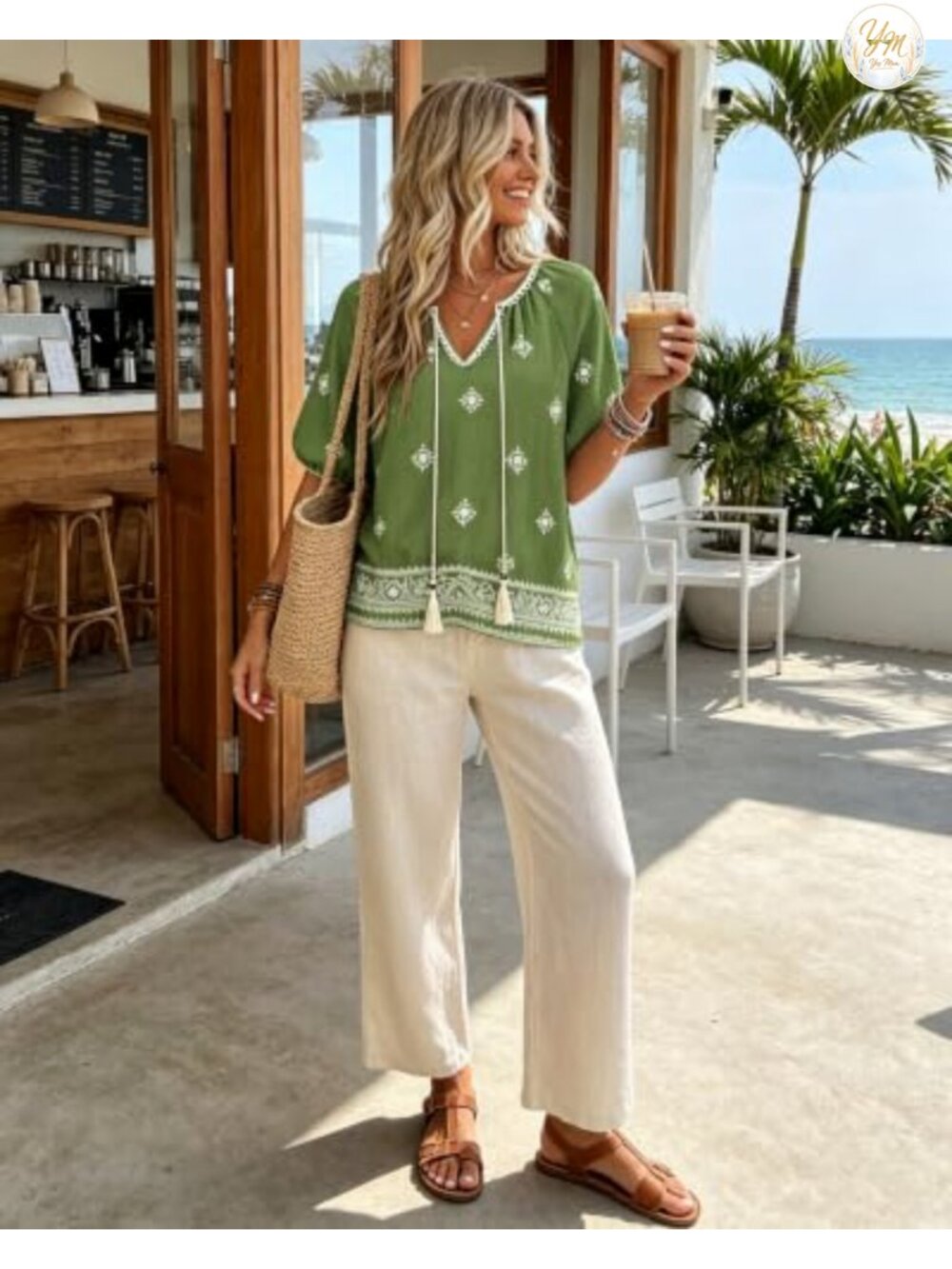 80% Rayon 20% Spandex Boho V-Neck Short Sleeve Blouse Floral Peasant Top Loose - Picture 2 of 6